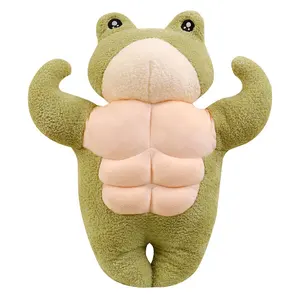 35cm Kawaii Lustige Muskel Frosch Plüsch tier Umarmung Kissen Kuscheltier Frosch Plüschtiere Puppe Geschenk puppe für Kinder Gir