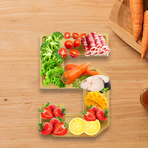 Plateau de service en bambou en forme de chiffre de 11,5 pouces, remplissable, pour charcuterie, viande et plats - Product Image 1