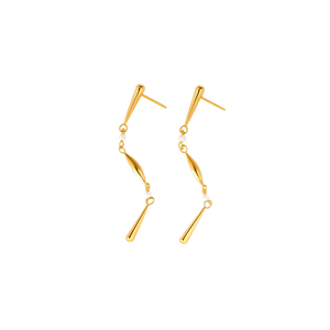 Boucles d'oreilles en perles en acier inoxydable 316L plaqué or PVD, design clou et goutte, durables et résistantes - Product Image 2