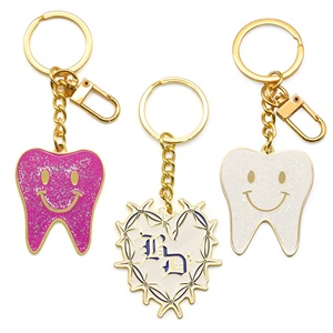 Wholesale Custom Logo Personalized Zinc Alloy Gold Plated Keyrings Creative Metal Enamel Keychains for <b>Bag</b> <b>Charm</b> Luxury - Product Image 1
