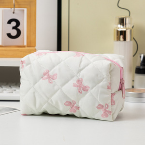 Monogramme brodé Floral maquillage sac grande capacité <span class=keywords><strong>pochette</strong></span> femmes filles voyage Portable cosmétique sacs étuis - Product Image 5