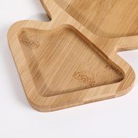 Plats de service classiques en bambou pour les fêtes, élégants, en forme de sapin de Noël/sonnettes, pour servir des friandises lors des réunions de Noël, faciles à utiliser