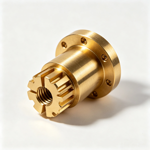 Accouplement cannelé en laiton usiné CNC de précision, insert d'engrenage en laiton fileté sur mesure, pièces de transmission industrielles en laiton - Product Image 4