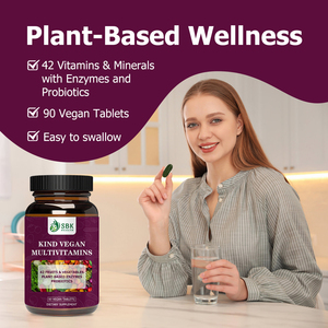 Comprimés de multivitamines véganes de haute qualité avec riboflavine pour soutenir l'énergie, la santé cérébrale, l'immunité, faciles à avaler - Product Image 3