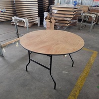 Table de banquet ronde pliable de 120 cm, en contreplaqué, avec structure métallique, meubles de salle à manger durables
