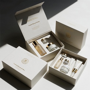 Custom Luxury Skincare Set Magnetic Gift <b>Box</b> with Matt Lamination Recycled Materials Customizable Size & Color - Product Image 4