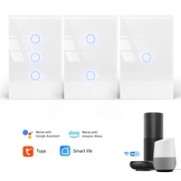 Fabricantes Tuya Gang Home LED Light Touch Glass Electrical Remote Alexa Wireless Smart Wifi Interruptor y enchufe de pared