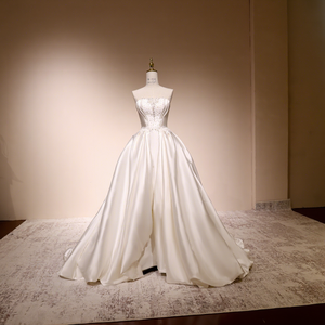 sachin and babi light blue dress Simple Yet Chic Luster Satin Bridal Gown with Pockets