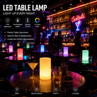 Lampe de table LED CoolQing à piles, écologique, à intensité variable, avec télécommande, pour la lecture et l'ambiance, design cylindrique, protection des yeux