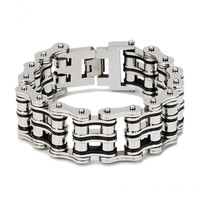 Vente en Gros Bracelet Homme 24mm Grande Taille Bracelet Chaîne de Vélo en Acier Inoxydable 316L