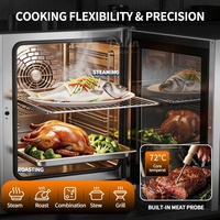 Four à convection professionnel GN 1/1, four combiné pour la cuisson et la rôtissage, avec fonction de lavage automatique, équipement de cuisine