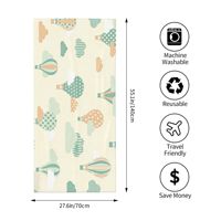 Handuk Pantai Poliester Motif Balon Udara & Awan - Dapat Disesuaikan, Cepat Kering, Daya Serap Tinggi, Warna Pastel, Ukuran Besar, Handuk Liburan Tepi Laut