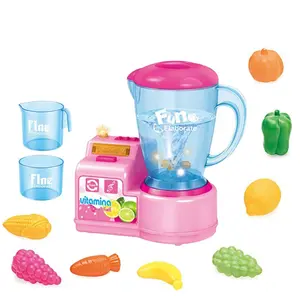 厂家批发儿童假装游戏玩具厨房套装塑料果汁套装配彩色水果配件