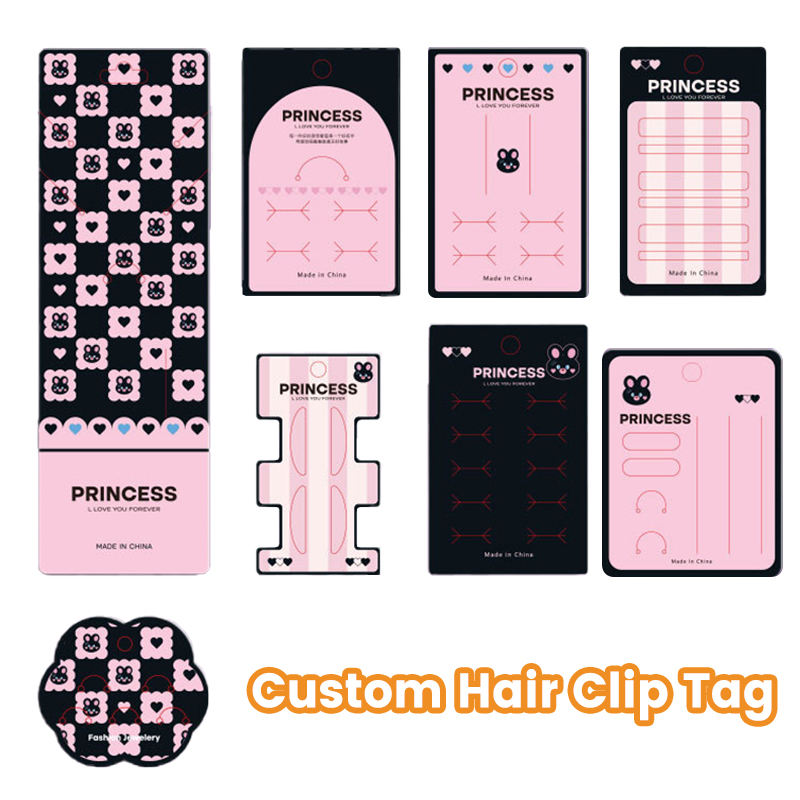 Paper Hair Claw Cardboard Custom Logo Name Hair Clip Cardboard Claw Clip Packaging Display Card