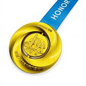 Medalla de finalista personalizada para la Media Maratón de la Región Vinícola de <span class=keywords><strong>Helan</strong></span>, Ningxia 2025 (Carrera de Otoño), de aleación de zinc con acabado de cobre antiguo. - Product Image 2