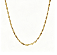 Collier en chaîne torsadée en acier inoxydable fin de 2 mm, plaqué or, bijoux minimalistes pour hommes et femmes