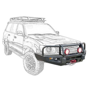 Parachoques de rejilla delantera de coche de acero 4x4 personalizado para Toyota <span class=keywords><strong>Land</strong></span> <span class=keywords><strong>Cruiser</strong></span> - Product Image 6
