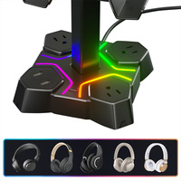 Support universel pour manettes de jeu PS5/Xbox/NS Pro/manettes tierces avec éclairage RGB coloré et base de charge pour casque de jeu