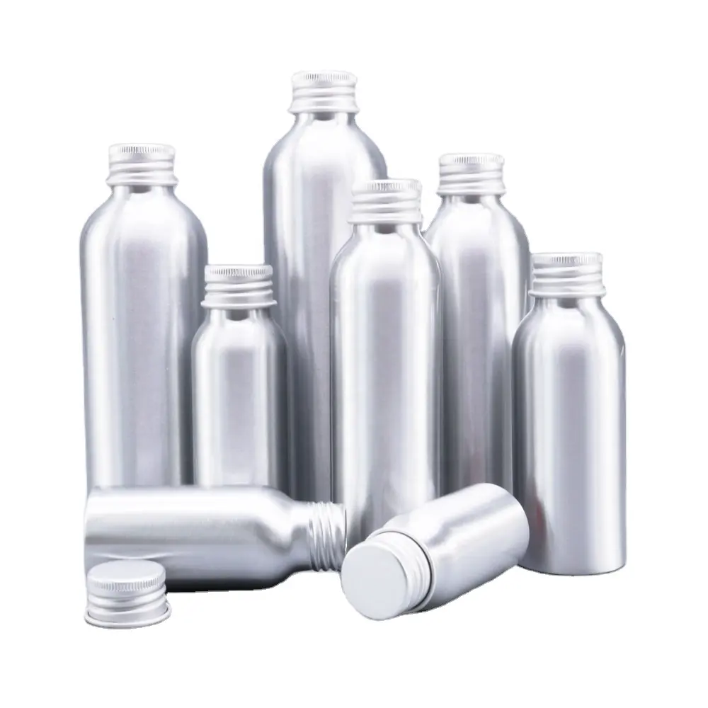 Großhandel 30ml 50ml 100ml 200ml 300ml 500ml Silber leere Aluminium kosmetische Parfüm flasche