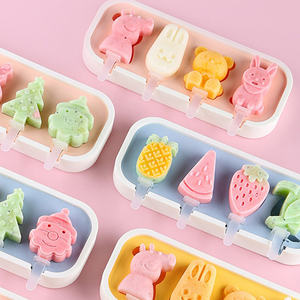 Offre Spéciale moule à crème glacée Popsicle Stick maison bricolage fromage de qualité alimentaire Silicone surgelé Sorbet dessin animé Pposicle moule avec couvercle - Product Image 6