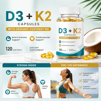 Capsules de Vitamine D3 K2 et Magnésium Végétaliennes à Marque Blanche OEM – Soutien Immunitaire et Osseux, Supplément de Calcium – Vente en Gros