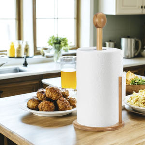 बस खड़े काउंटरटॉप अप तौलिए रोल स्टैंड आयोजक रसोई बांस पेपर तौलिया धारक - Product Image 1