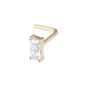 Manufacturer personalized14k pure gold s-shaped <strong>nose</strong> <strong>stud</strong> welding 3 round sphere piercing jewelry nostril screws - Product Image 3