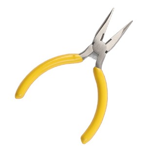 Mini-pince à bec effilé de 4,5 pouces, mâchoires lisses, poignée antidérapante en plastique, pour couper les fils et travaux manuels - Product Image 3