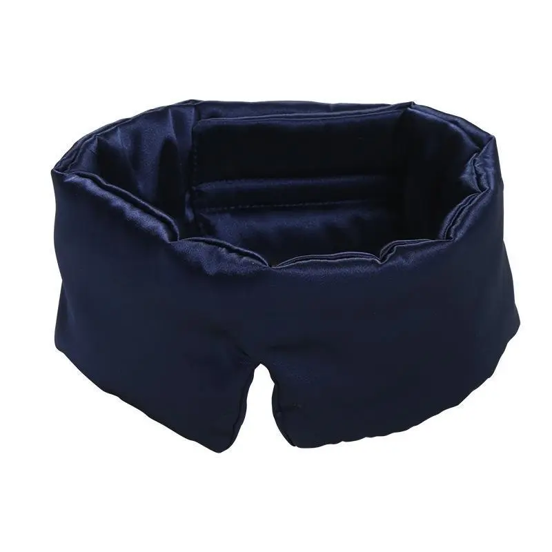 hot-selling weighted satin eye mask full around head blackout blindfold for sleep, travel & nap