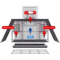 Cage à oiseaux grande pour usage domestique, cage d'élevage pour oiseaux en fil métallique pour perroquets, émeraillons, perruches, calopsittes, cailles, pigeons, lapins