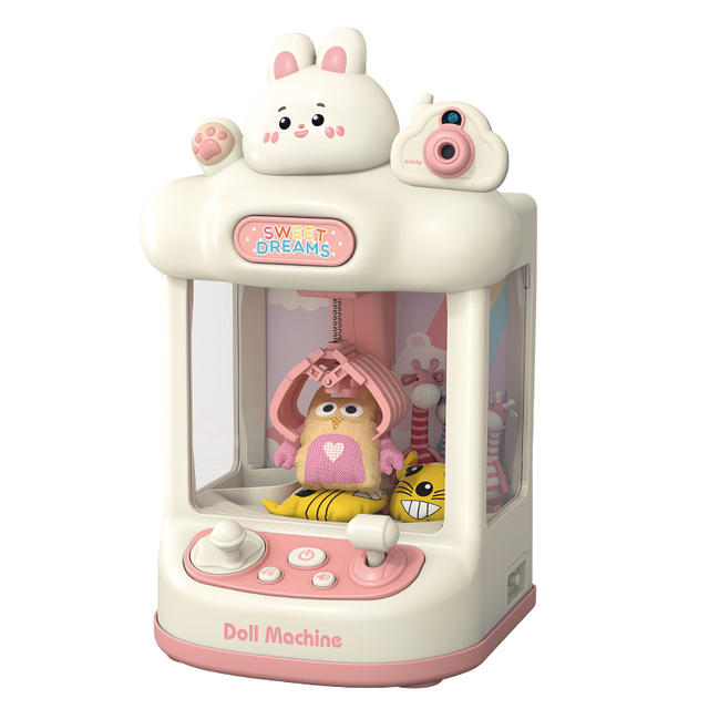 Hot Sale Plastic Indoor Arcade Tabletop Claw Vending Machine Cute Mini Electronic Catch Doll Grabber Machine Toy with Projector