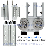 Fuson Porte extérieure en aluminium résistante aux ouragans Porte pliante en aluminium pour balcon Patio Lowe Glass