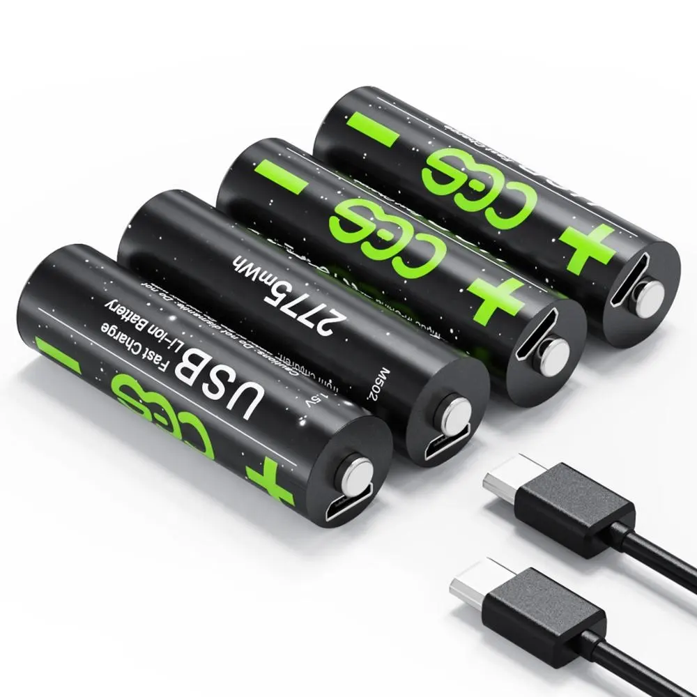 High quality replace aaa aa alkaline dry batteries type c micro USB charging 1.5v li-ion rechargeable aa battery
