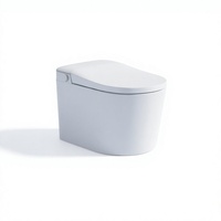 WC intelligent monobloc allongé en céramique avec siphon en S, chasse d'eau Tornado, réservoir encastré, siège chauffant, capteur de pied, veilleuse, OEM
