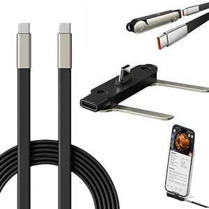 Cargador <span class=keywords><strong>de</strong></span> Teléfono <span class=keywords><strong>de</strong></span> 240W con Cable <span class=keywords><strong>de</strong></span> Silicona y Soporte Desmontable - Universal Tipo-C, 90 °   Angle, Velocidad <span class=keywords><strong>de</strong></span> Transferencia <span class=keywords><strong>de</strong></span> Datos <span class=keywords><strong>de</strong></span> 480 Mbps - Product Image 1
