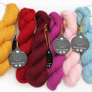 Lotus Yarns High Quality Lace Weight 2ply 410m/55gram Pure Cashmere Colored Natural Fiber Hand Knitting Yarn