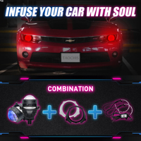 Faros Delanteros LED Bi-LED con Lente de Proyector, Faros Delanteros para Automóvil T1, Kits de Cubierta de Ojos de Ángel, Combinaciones de Ojos de Demonio, Accesorios, Piezas Automotrices