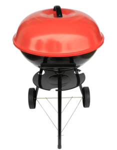 Barbecue au charbon de bois moderne et luxueux, portable, mobile, en fer chromé, en forme de pomme, sur chariot à deux roues, pour le camping en plein air, rouge - Product Image 4