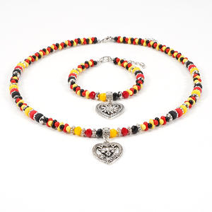 Ensemble collier et bracelet en forme de cœur, bijoux vintage en alliage, accessoire de mode pour femmes pour les soirées - Product Image 3