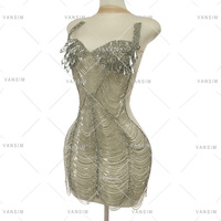 Grand diamant pierre nouvelle chaîne de strass corsage robe applique pour la fête de mariage défilé de mode costume de carnaval robe de danse