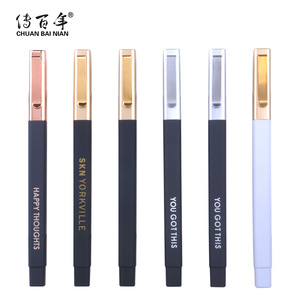Penna a Sfera di Lusso di Alta Qualità con Clip Dorata e Impugnatura in Gomma Quadrata per Hotel, Personalizzabile con Logo - Product Image 6