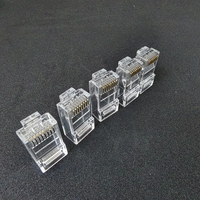 Koneksi kabel jaringan telekomunikasi Pc Utp Rj45 8P8C Cat6 konektor Ftp Cat.5E Cat6 colokan Modular
