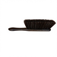 Brosse à poussière carrée en bois durable avec tête en PET, poils doux en crin de cheval et soie, manche en ébène fixe, balai à main pour le nettoyage domestique 39cm