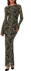 Elegante <span class=keywords><strong>Vestido</strong></span> de Malla <span class=keywords><strong>Ajustado</strong></span> con Bordado Floral y Manga Larga para Damas, <span class=keywords><strong>Vestido</strong></span> Formal para Invitadas de Boda, <span class=keywords><strong>Vestido</strong></span> de Cóctel, Logotipo Personalizado - Product Image 2