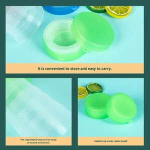 <span class=keywords><strong>300ml</strong></span> nhựa giá rẻ quảng cáo quảng cáo Kính thiên văn uống cốc du lịch ngoài trời dã ngoại cắm trại di động gấp cốc nước với biểu tượng tùy chỉnh - Product Image 4