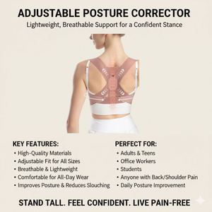 Ceinture Correctrice de Posture en Cuir pour le Dos et les Épaules, Ajustable, Respirante, Portable, Soulagement de la Douleur, Correction de la Cyphose - Product Image 2