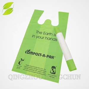 HC Custom Printing Packs Pouch Bornstarch <b>Tshirt</b> Bag Wholesale Bio Degradable Packaging Bags - Product Image 1