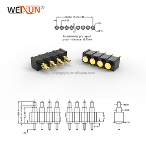 2 mét Pitch Plug-in 4pin nối POGO <span class=keywords><strong>pin</strong></span> thiết bị đầu cuối đầu mùa xuân <span class=keywords><strong>pin</strong></span> sạc Board nhà máy bán hàng trực tiếp - Product Image 2
