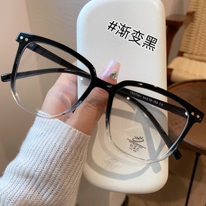 Montures de lunettes rectangulaires ultralégères Tr90 37001 anti-lumière bleue unisexe, monture complète grande taille, aspect naturel - Product Image 1