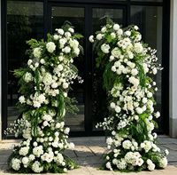 Arche de fleurs artificielles en soie faite à la main, vert armée, pour mariage, Saint-Valentin et fête des Mères